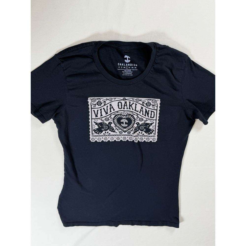 Oaklandish Women's L Viva Oakland 100% Cotton Classic Black T-Shirt  *Read